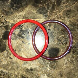 Glass Bangles Bracelets Red and Orange / Pink Jewelry